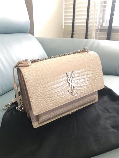 ysl sunset bag large croc|ysl crocodile bag.